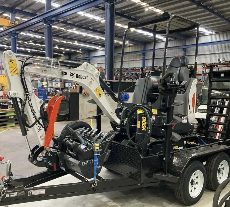 Plant hire excavator and machinery